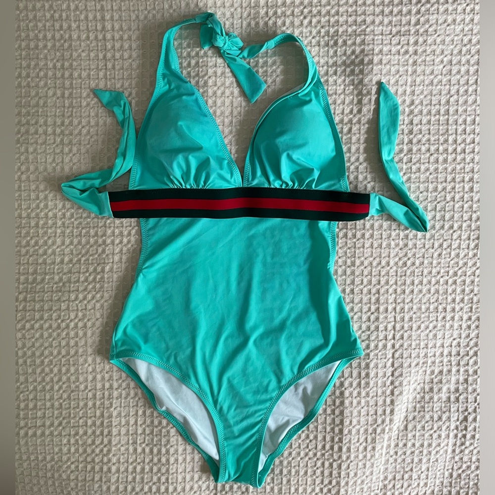 Worn once!! Rivage Line Turquoise one-piece swimsuit